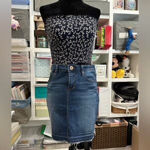 Articles Of Society Blue Denim Midi Skirt